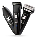 Afeitadora Eléctrica 3 en 1 para Barba, Nariz y Cabello